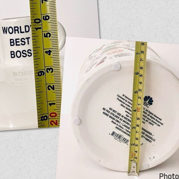 NWT NBC The Office World's Best Boss Large 10" White Ceramic Canister Jar w/ Lid - Picture 10 of 16